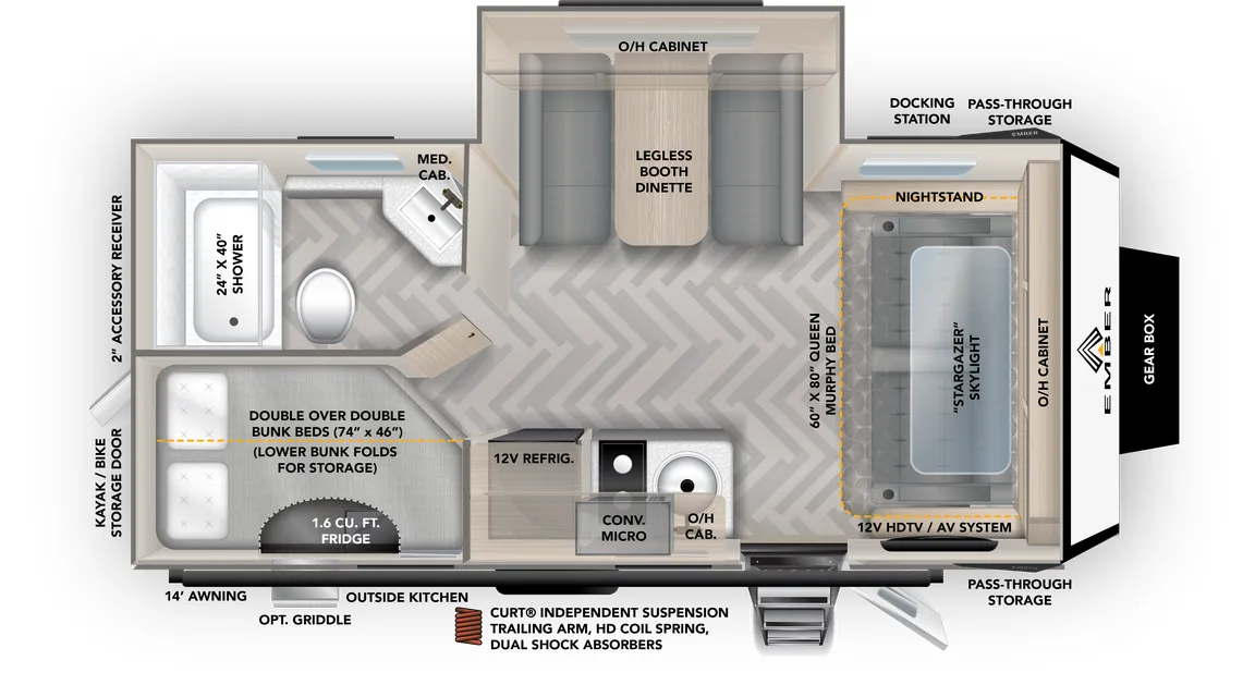 Ember RV Overland 191MDB floor plan