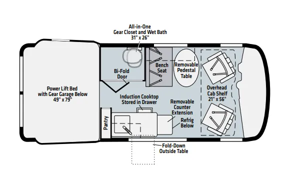 Winnebago Revel 44E floor plan