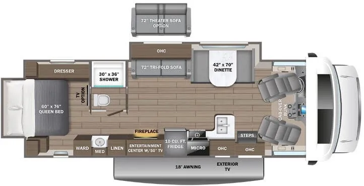 Entegra Coach Odyssey 30Z floor plan