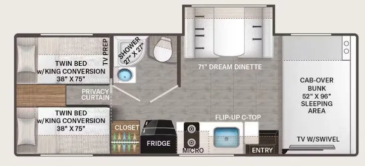 Thor Motor Coach Echelon LZ25 floor plan