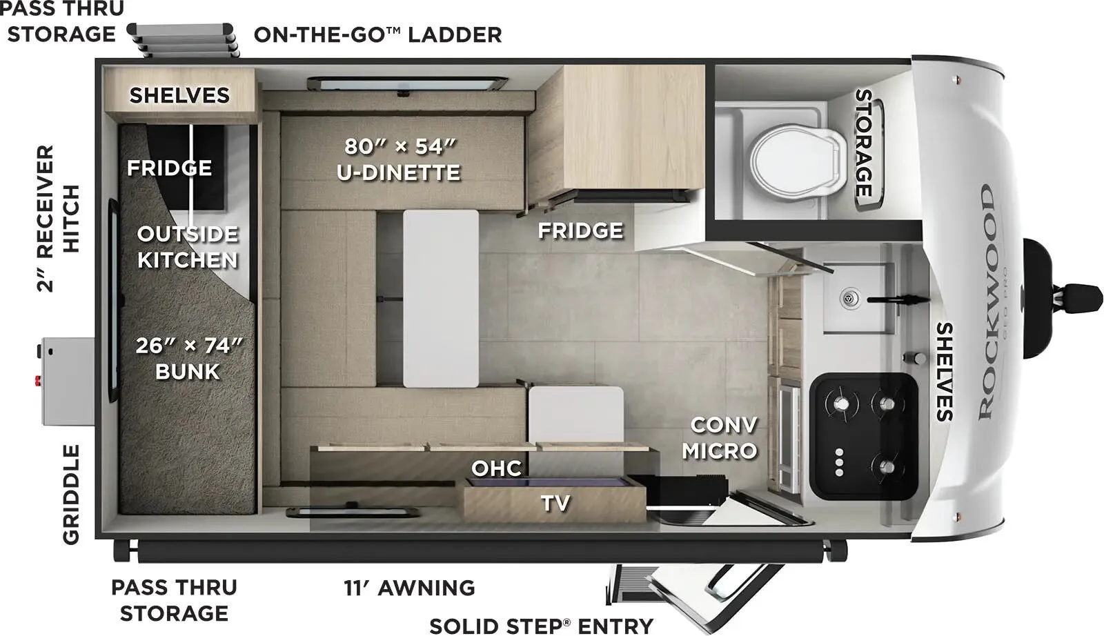 2026 Forest River Rockwood Geo Pro G15RDG - Floor plan