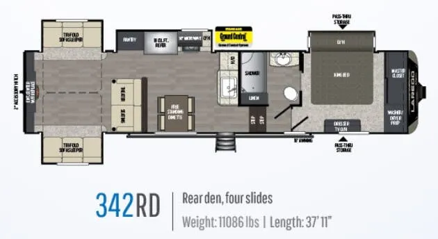 Keystone Laredo 342RD floor plan