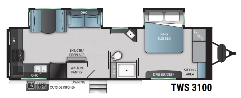 Cruiser RV Twilight Signature TWS 3100 floor plan