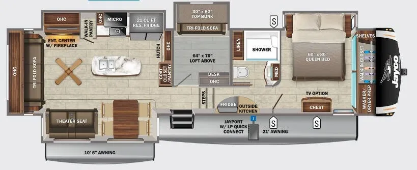 Jayco Eagle 355MBQS floor plan