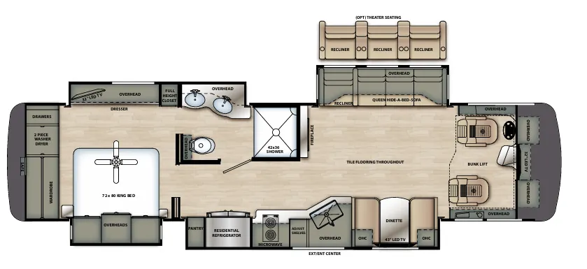 Forest River Berkshire XL 37A floor plan