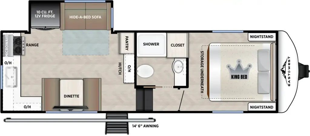 2026 East to West Blackthorn 229RK floor plan