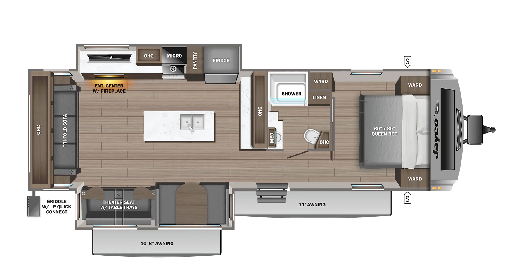 2024 Jayco White Hawk 32RL - Floor plan
