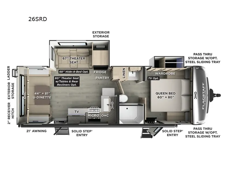 2026 Forest River Flagstaff Super Lite 26SRD floor plan