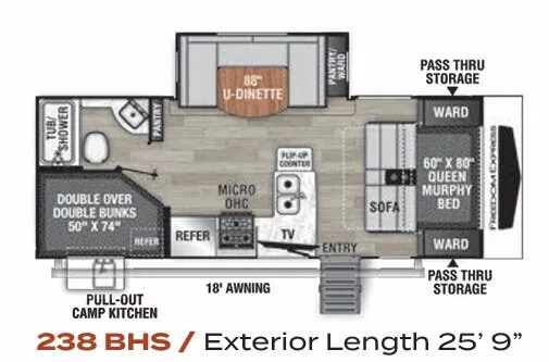 2022 Coachmen Freedom Express Ultra Lite 238BHS - Floor plan