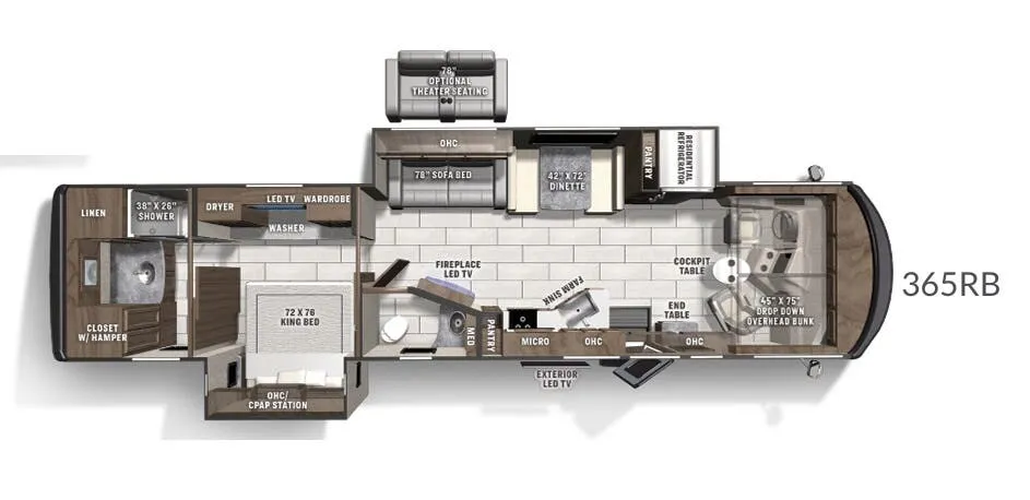 Coachmen Sportscoach SRS 365RB floor plan
