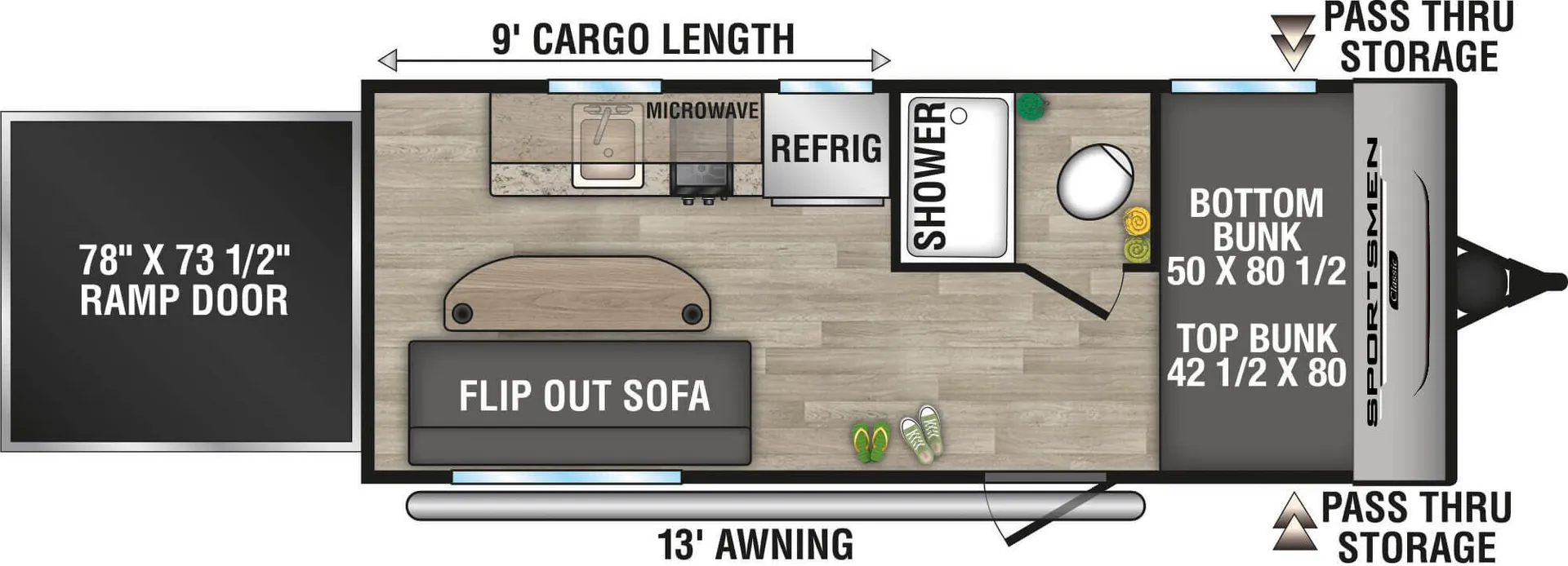 K-Z Sportsmen Classic 180TH floor plan