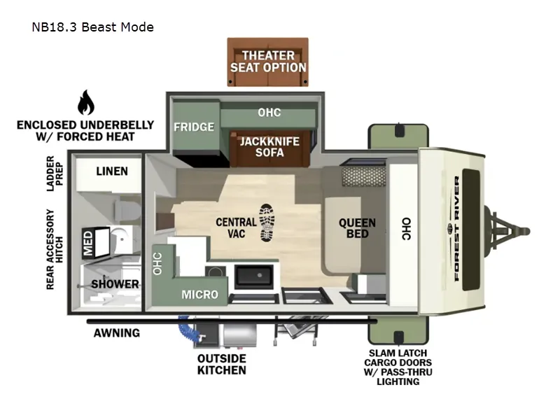 2026 Forest River No Boundaries NB183 - Floor plan