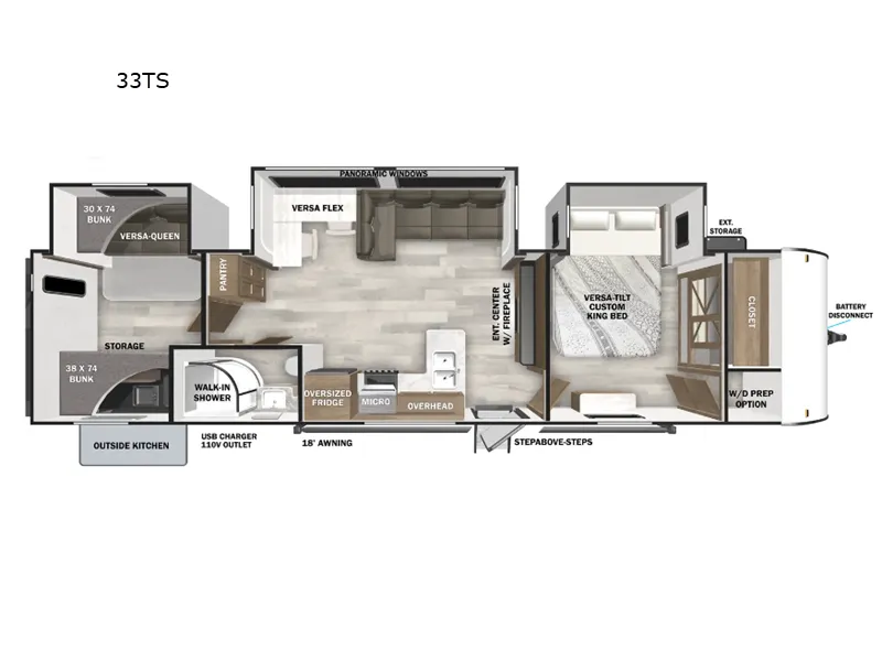 2026 Forest River Wildwood 33TS floor plan