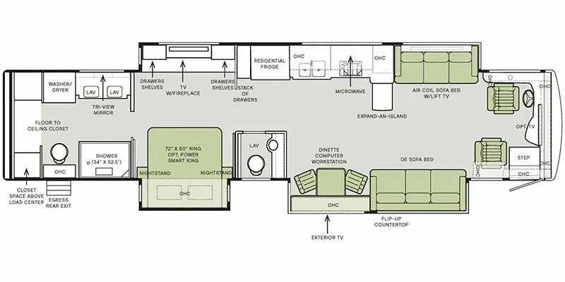 2024 Tiffin Zephyr 45 FZ - Floor plan