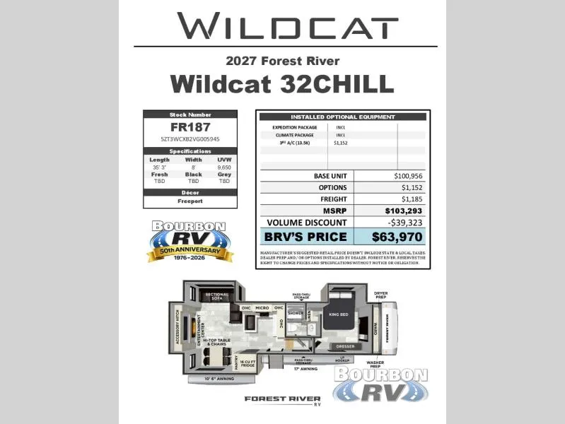 2027 Forest River RV Wildcat 32CHILL - Photo 3