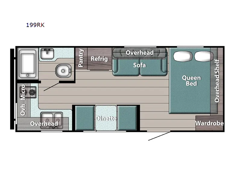 2024 Gulf Stream Ameri-Lite Super Lite 199RK - Floor plan