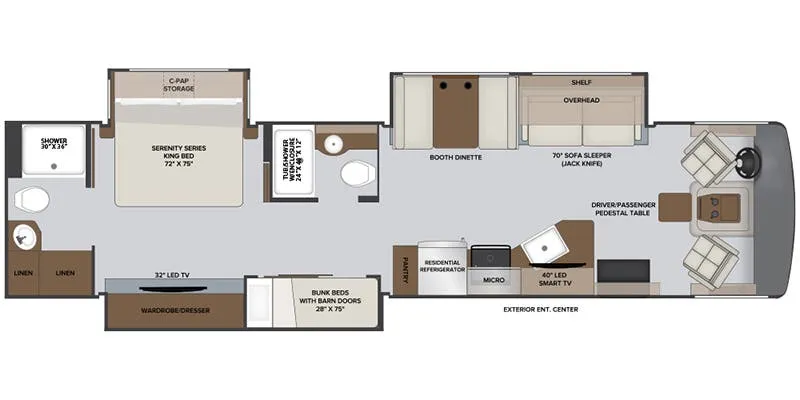 2022 Holiday Rambler Invicta 36DB - Floor plan