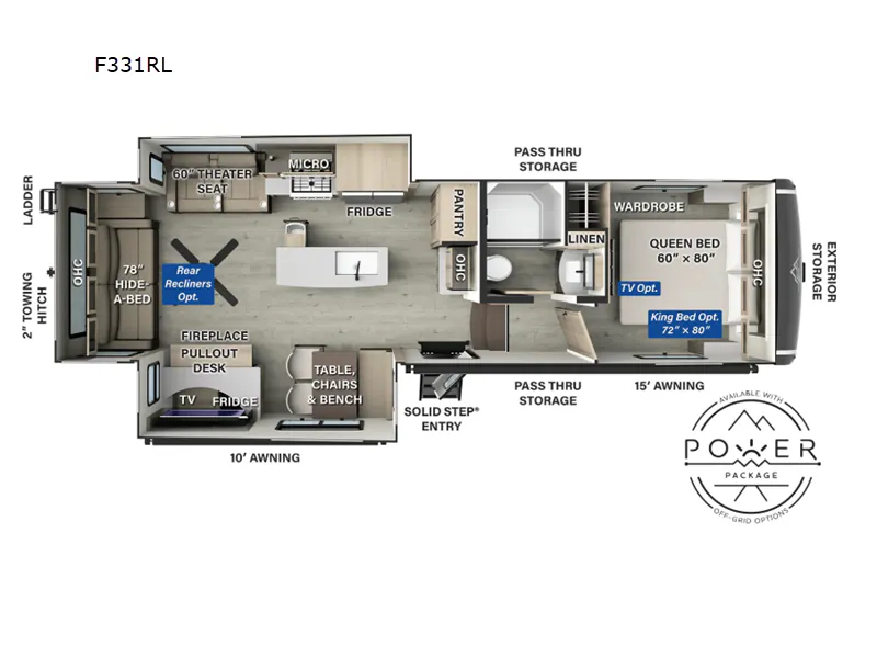 2025 Forest River Flagstaff Classic F331RL - Floor plan