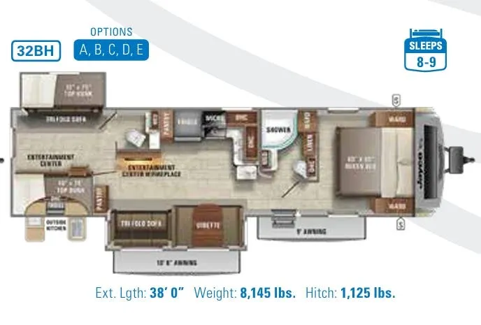 Jayco White Hawk 32BH floor plan