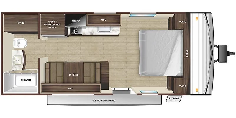 2019 Highland Ridge Open Range Conventional 182RB floor plan