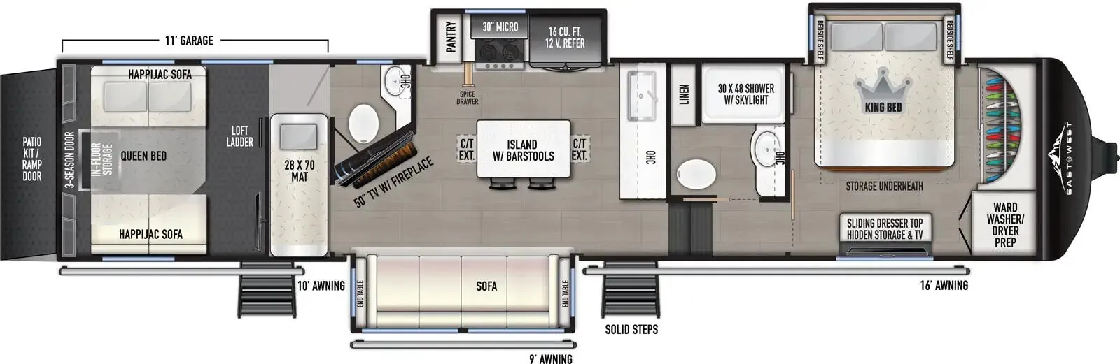 East to West Takoda 350TH floor plan