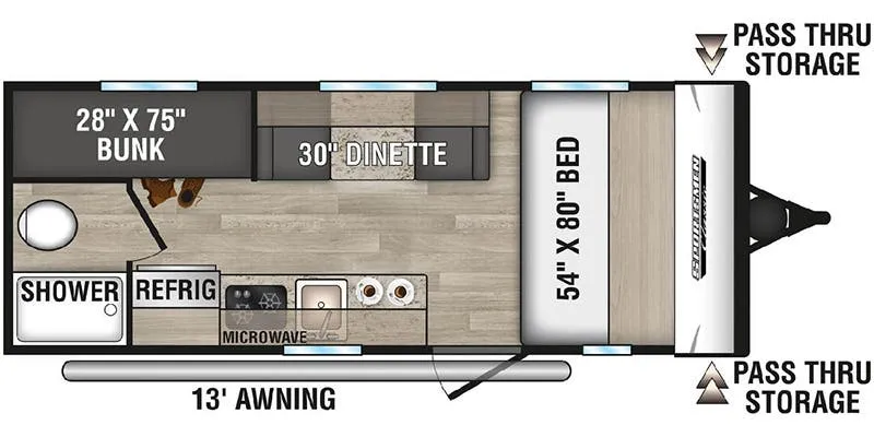 K-Z Sportsmen Classic 180BH floor plan