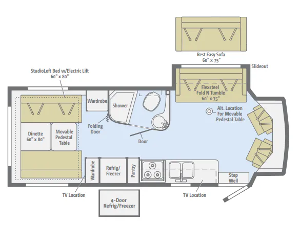 Winnebago Aspect 27D floor plan