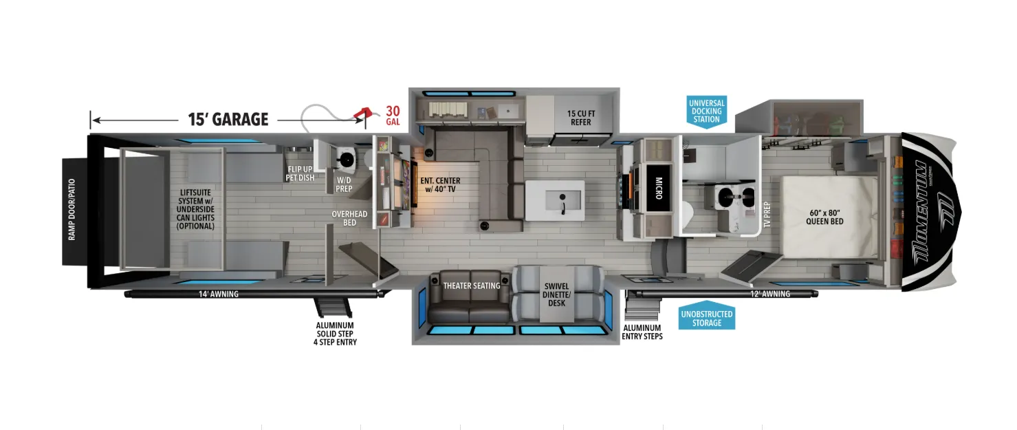 2026 Grand Design Momentum G-Class 394G - Floor plan