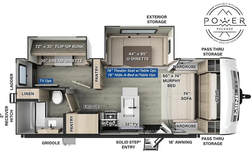 2025 Forest River Rockwood Mini Lite 2519S floor plan