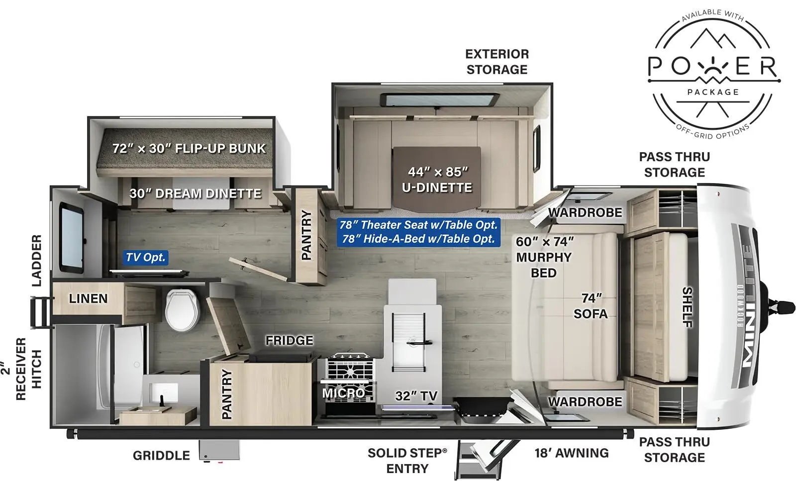 Forest River Rockwood Mini Lite 2519S floor plan
