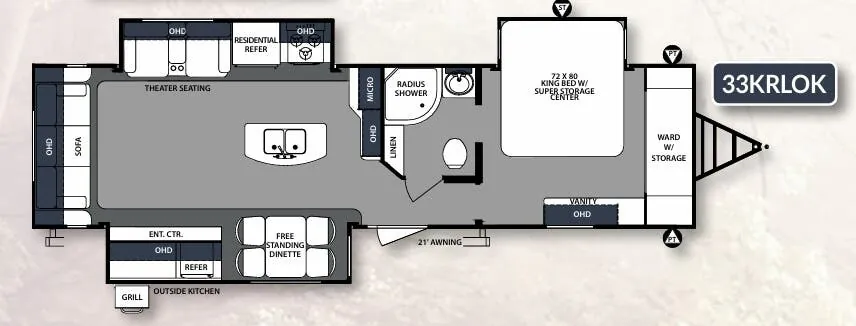 Forest River Surveyor 33KRLOK floor plan