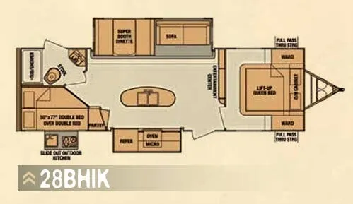 Cruiser RV Radiance 28BHIK floor plan
