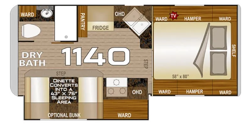 2005 Northwood Arctic Fox Camper 1140 - Floor plan