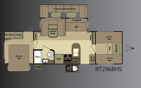 Highland Ridge Open Range Roamer RT296BHS floor plan