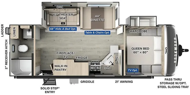 2025 Forest River Rockwood Ultra Lite 2606WS floor plan