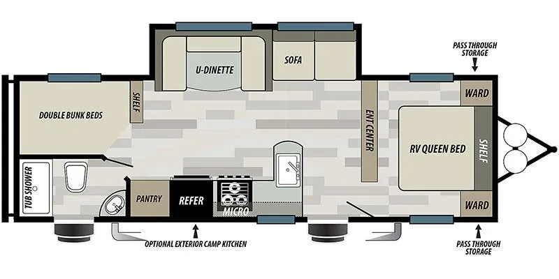 2022 Forest River RV Wildwood X-Lite 263BHXL - Floor plan