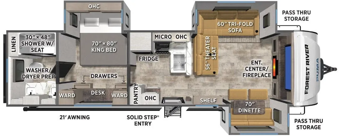 Forest River Puma Tracks 3300FLBS floor plan