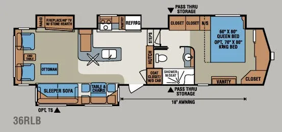 K-Z Venom 36RLB floor plan