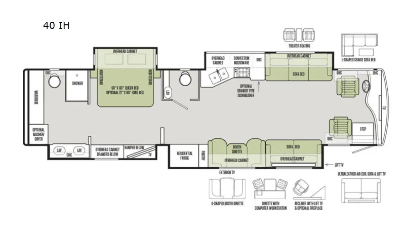 2019 Tiffin Phaeton 40 IH - Floor plan