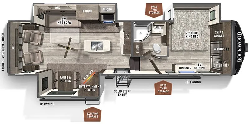Forest River Rockwood Signature Ultra Lite 8299SB floor plan