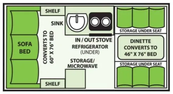 2025 Aliner Classic Rear Sofa floor plan