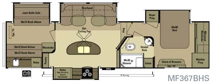 Highland Ridge Mesa Ridge MF367BHS floor plan