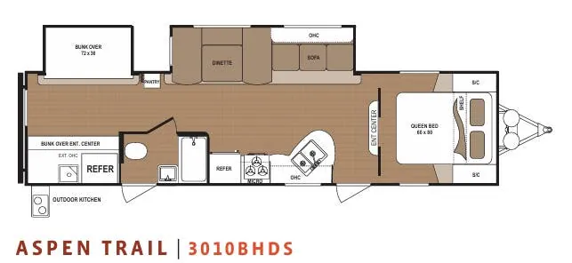 Dutchmen Aspen Trail 3010BHDS floor plan