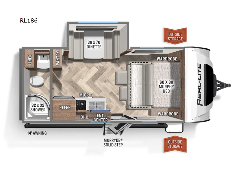 2022 Palomino Real-Lite Mini RL186 — Floor plan