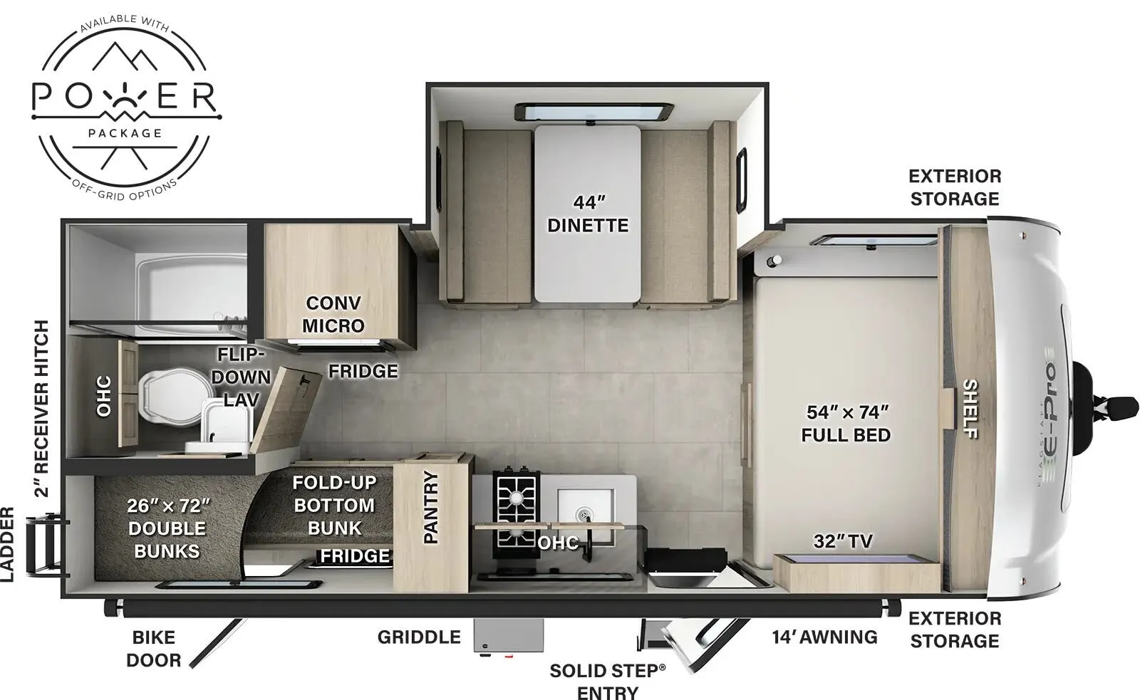 2025 Forest River Flagstaff E-Pro E20BH - Floor plan