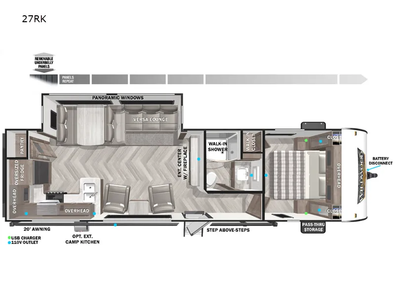 2022 Forest River Wildwood 27RK floor plan