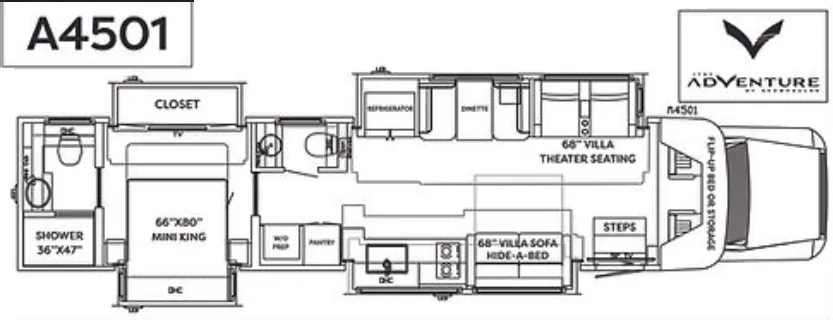 2026 ShowHauler Adventure A4501 - Floor plan