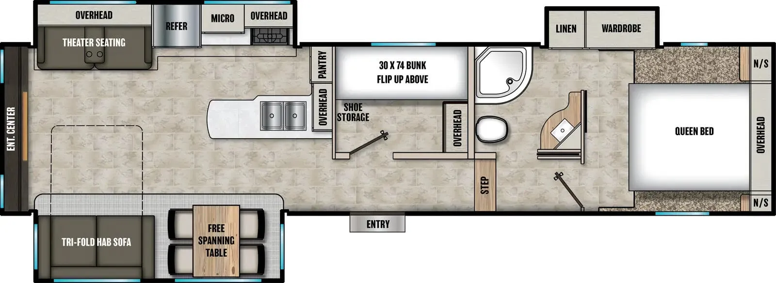 Shasta Phoenix Lite 30BHS floor plan