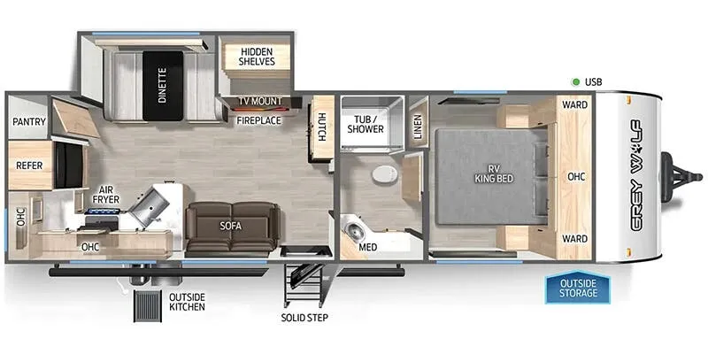 2027 Forest River Cherokee Grey Wolf 26SS floor plan