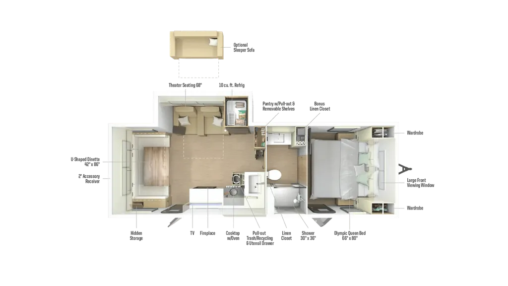 2026 Winnebago Thrive 25RLS floor plan